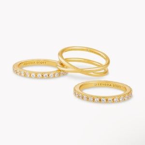 Kendra Scott Livy Gold Rings in White Crystal in color gold, size 8